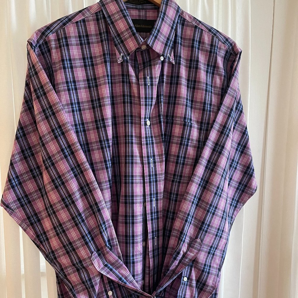 Allen Edmonds 100% Wrinkle Free Button Down Mens Shirt Large